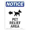 Signmission Sign, 14" H, Rigid Plastic, Pet Relief Area (Left Arrow) Sign, Portrait, 1014-V-17222 OS-NS-P-1014-V-17222 - alternate 1